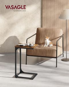 Beistelltisch C-Form Metall Vintage Braun