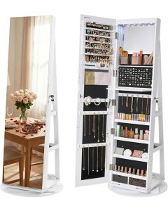 Schmuckschrank abschliessbar 360° drehbar weiss