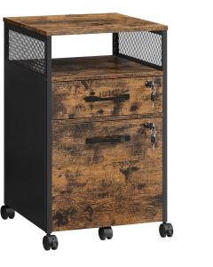 Rollcontainer Büroschrank mit Schubladen Vintagebraun