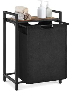 Wäschekorb mit Ablage, Vintage Braun