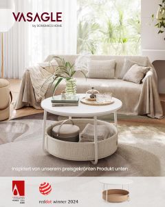 Couchtisch Rund Modern Metallrahmen Kamelbraun