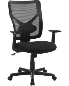 Bürostuhl ergonomisch verstellbar gepolstert Schwarz