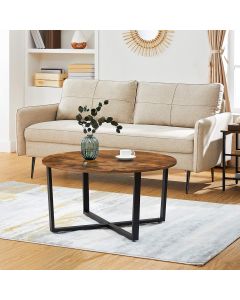 Couchtisch Industriestil Stahlrahmen Rustikal Braun