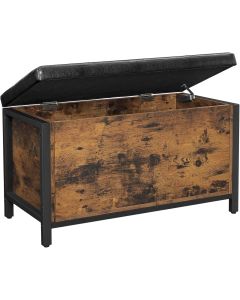 Sitzhocker Sitzbank mit Stauraum Kunstleder Vintagebraun