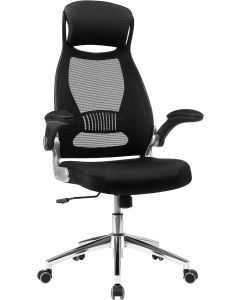 Bürostuhl mit Kopfstütze und Wippfunktion Schwarz