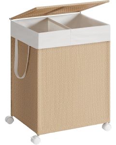 Wäschekorb Rattan-Optik mit Deckel naturbeige