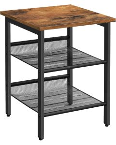 Beistelltisch Industrie-Design Verstellbar Vintagebraun-Schwarz