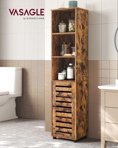 Badezimmerschrank Hoch Regal Verstellbar Vintagebraun