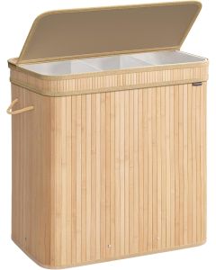 Wäschekorb Bambus 150L Naturbeige