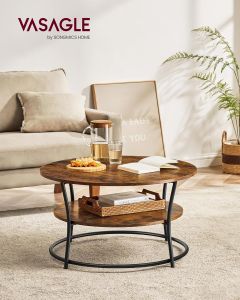 Couchtisch Rund Industrie-Design Metall Vintagebraun