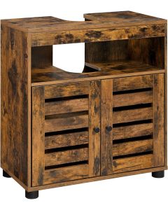 Waschbeckenunterschrank mit Lamellentüren vintagebraun