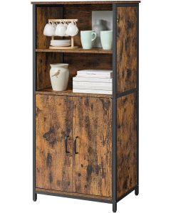Küchenschrank mit Türen und Fächern vintagebraun-schwarz