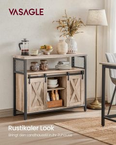 Sideboard Landhausstil Schiebetüren naturfarben Holz
