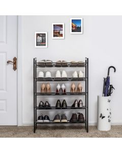 Schuhregal Metallgewebe 5 Ebenen Schwarz