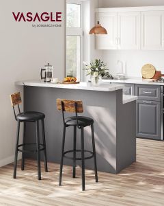 Barhocker-Set 2er Vintage-Braun PU-Leder