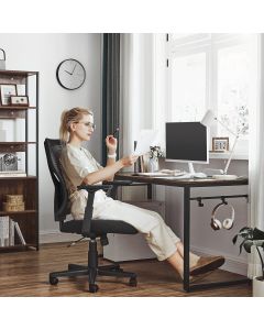 Bürostuhl ergonomisch verstellbar gepolstert Schwarz