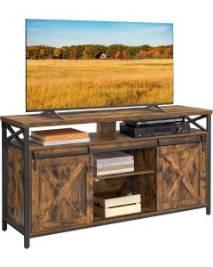 TV Schrank Landhausstil Verstellbar Vintagebraun Schwarz