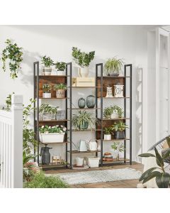 Bücherregal Standregal Metallrahmen Industrie-Design Vintagebraun