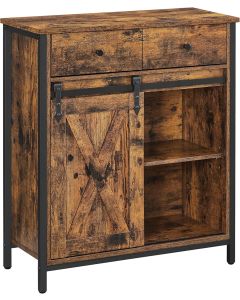 Sideboard Küchenschrank Landhausstil Vintagebraun-Schwarz