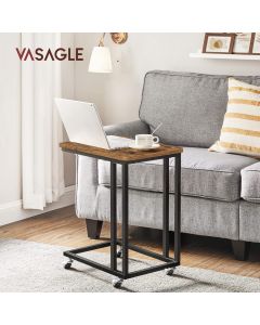 Beistelltisch C-Form Industrie-Design Vintagebraun