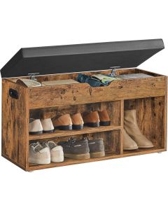 Schuhbank mit Stauraum gepolstert Vintagebraun