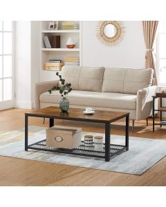 Couchtisch 2 Ebenen Industrial vintagebraun Metall