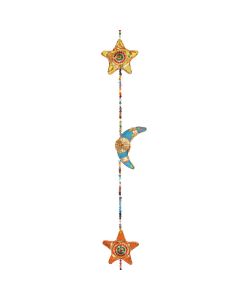 Windspiel mit Glocke Mond und Sterne