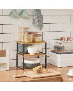 Schrank-Organisationsregal 2er Set Holz