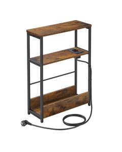 Beistelltisch mit Ladefunktion vintagebraun-tintenschwarz
