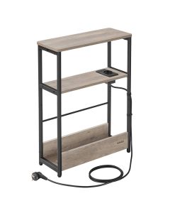 Beistelltisch mit Ladefunktion Greige-Schwarz