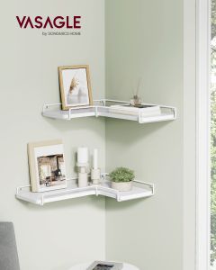 L-förmiges Eckregal Wandregal 2er Set Weiss