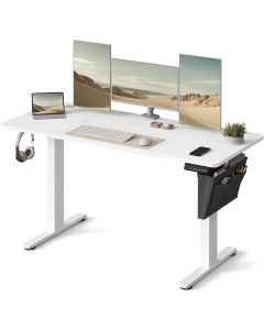 Schreibtisch elektrisch höhenverstellbar Büro wolkenweiss