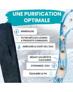 Französische Aktivkohle + 15 Graue Keramikperlen