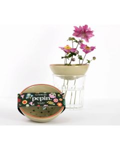 Wabenvase Blumenfrosch Weiss gesprenkelt