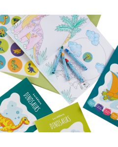 Malbuch Mini mit Sticker Dinosaurier 12 Stück