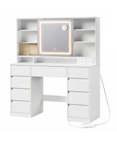 Schminktisch LED-Beleuchtung weiss Holz