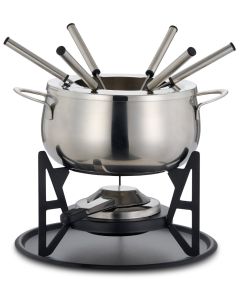 Fondue Set Edelstahl Silber