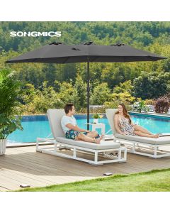 Doppel-Sonnenschirm UPF50+ Grau Polyester