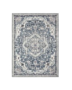 Wohnzimmerteppich Rutschfest Vintage Grau 120 x 170 cm