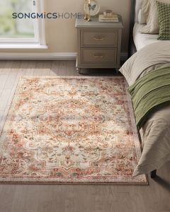 Wohnzimmerteppich Rutschfest Vintage Beige 120 x 170 cm