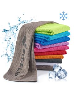 Airflip Towel Kühlhandtuch Mikrofaser mit Tasche 100x30cm Grau