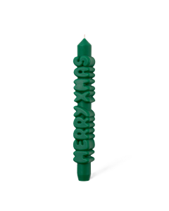 Kerze Taper candle MERRY XMAS Green