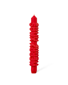 Kerze Taper candle MERRY XMAS Red