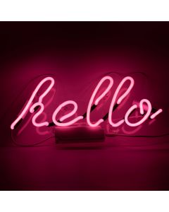 Glas Wandneon - Hello pink