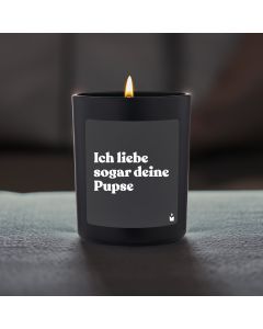 Duftkerze Schwarz Woody Ich liebe sogar deine Pupse