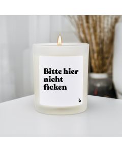Duftkerze Weiss Woody Bitte hier nicht ficken