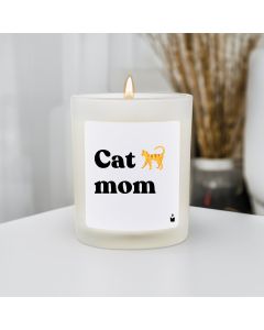 Duftkerze Weiss Woody Cat mom