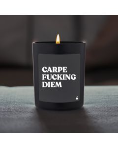 Duftkerze Schwarz Flowery Carpe fucking diem