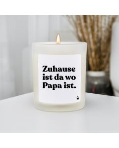Duftkerze Weiss Woody Zuhause ist da wo Papa ist.