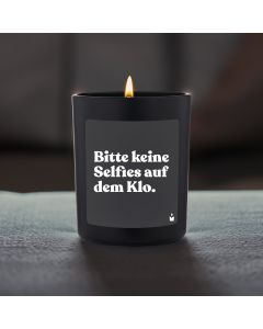 Duftkerze Schwarz Woody Bitte keine Selfies auf dem Klo.